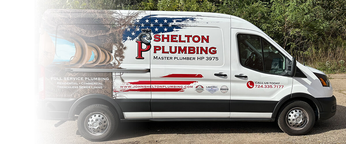 Shelton Plumbing service van providing kitchen plumbing services in the Alle-Kiski Valley