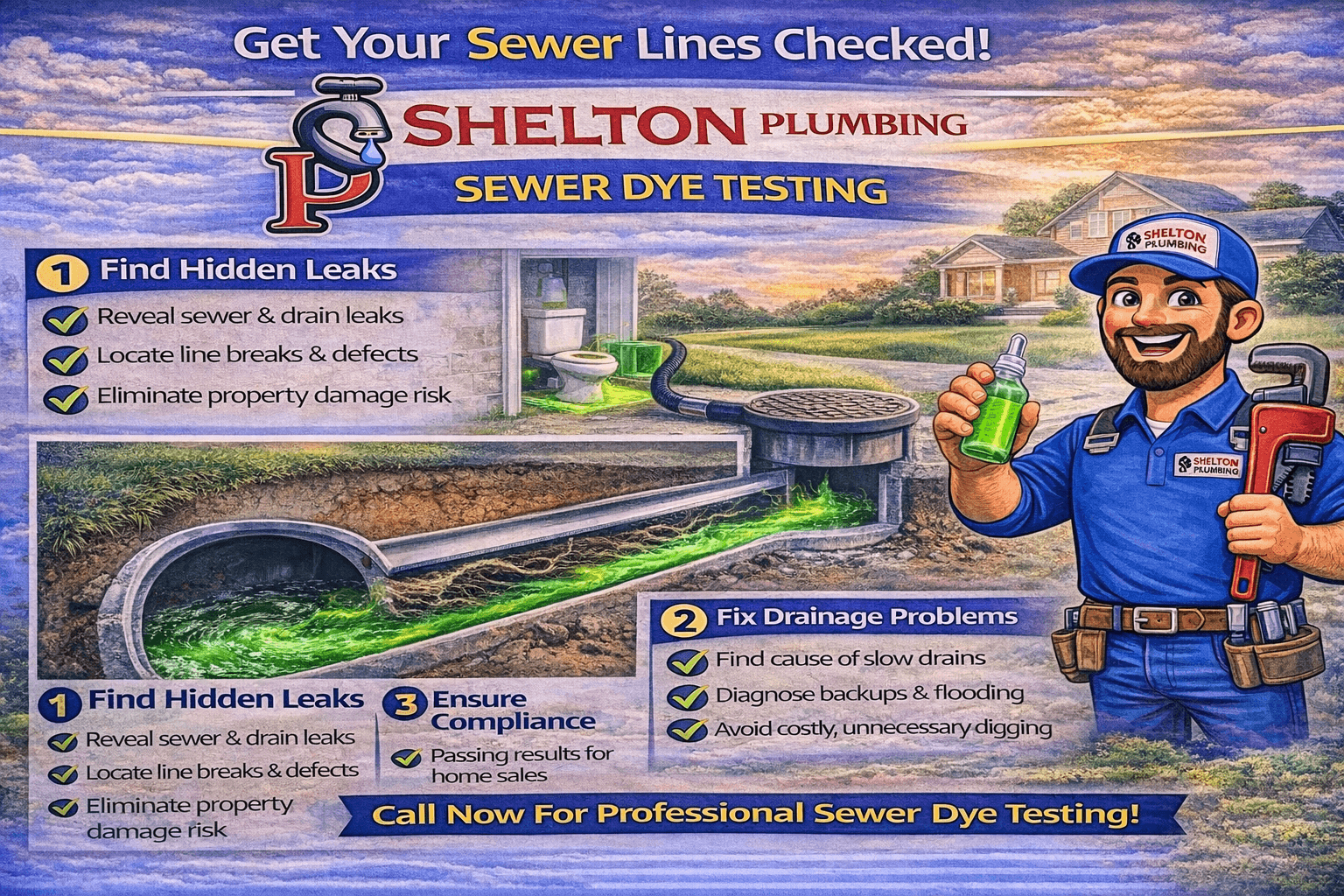 Municipal dye testing to confirm a sewer connection and verify proper drainage for code compliance in the Alle-Kiski Valley