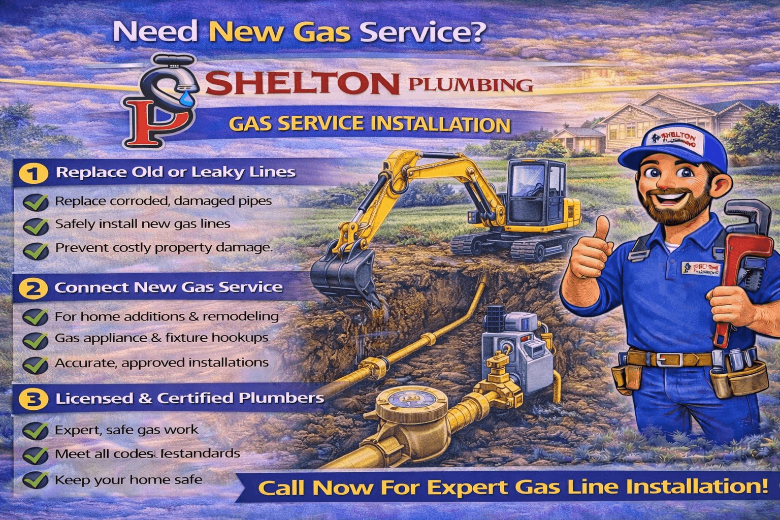 John Shelton Plumbing gas line installation service in the Alle-Kiski Valley