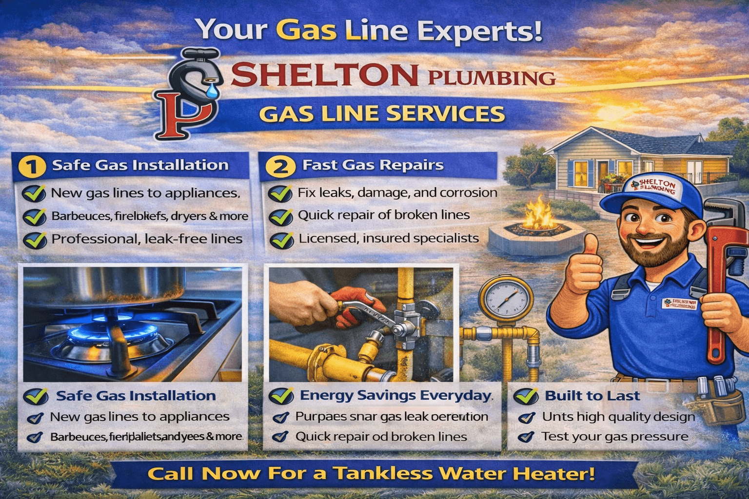Shelton Plumbing technician providing gas line installation and repair services in the Alle-Kiski Valley