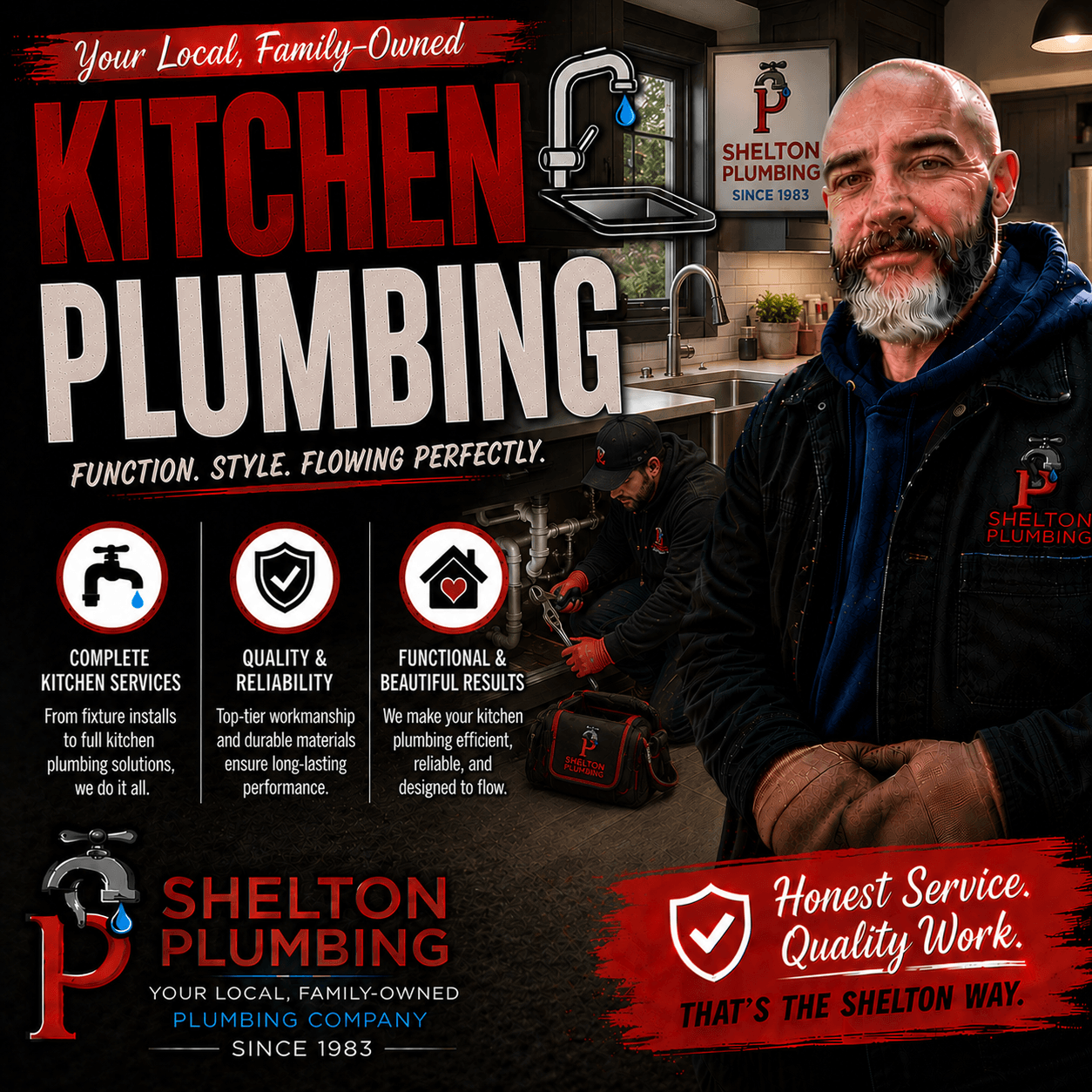 John Shelton Plumbing kitchen plumbing services including sink, garbage disposal, and faucet installation in the Alle-Kiski Valley