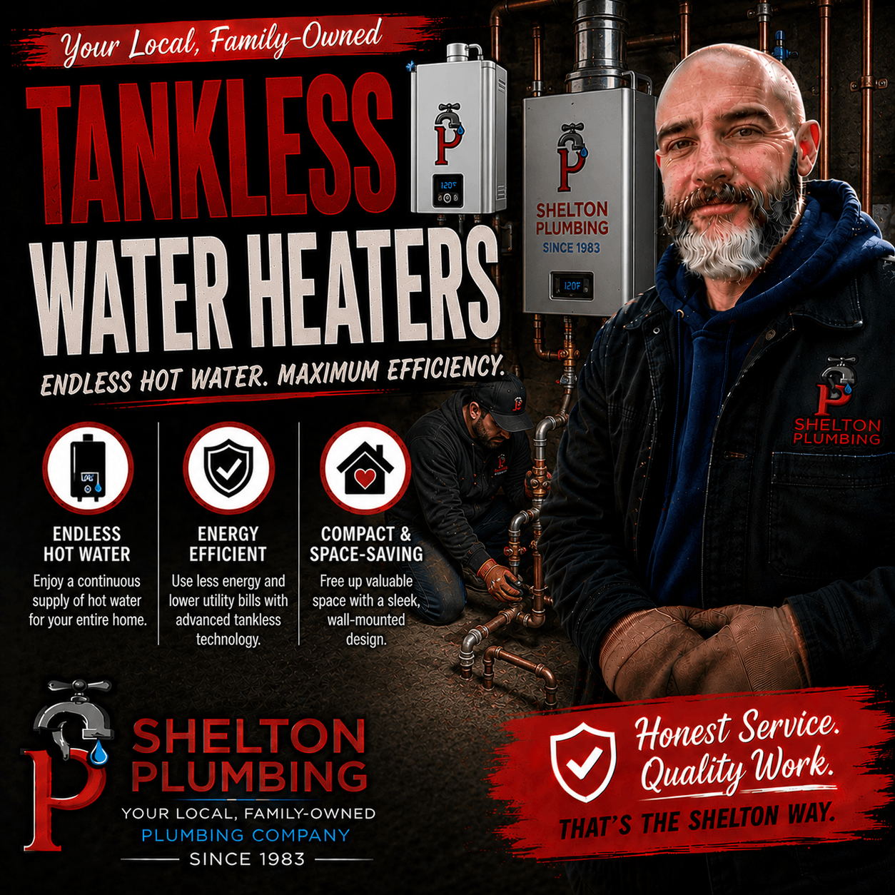 John Shelton Plumbing tankless water heater installation and repair services in the Alle-Kiski Valley