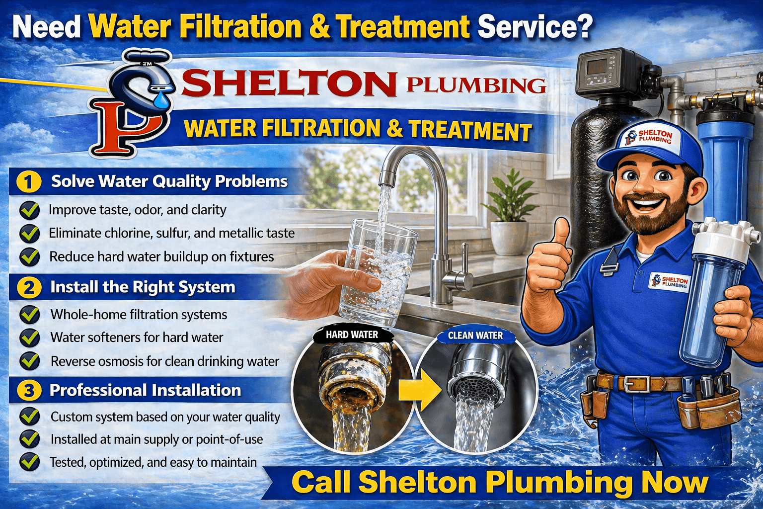 John Shelton Plumbing water filtration and treatment technician installing a whole-home water filtration system in the Alle-Kiski Valley