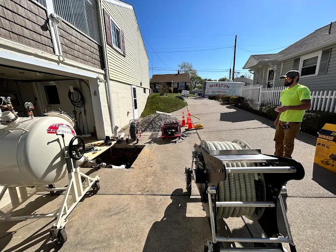 John Shelton Plumbing crew completing residential plumbing and trenchless work at a Western Pennsylvania home